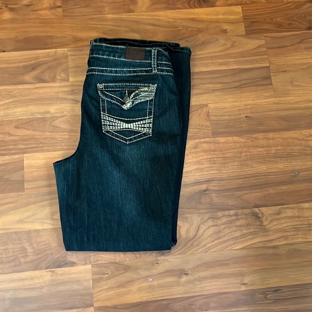 Earl Jan Jean Dark blue size 14  71%cotton 28% polyester 1% spandex.